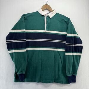 Vintage J Mclaughlin Rugby Polo Shirt Men's 2XL Blue Colorblock Preppy Ivy 90s